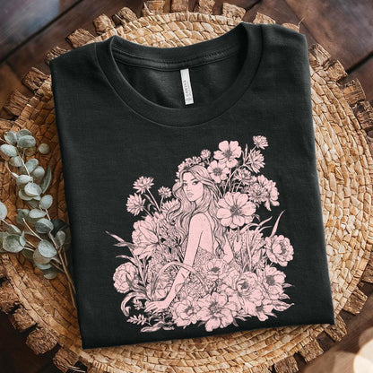 Floral Woman Portrait PNG, Elegant Feminine Illustration - 300 DPI Design