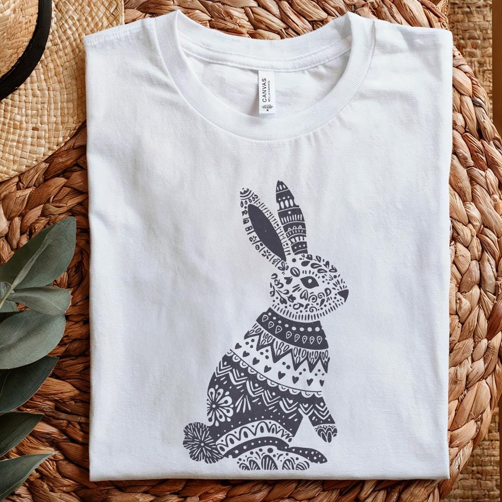 Easter Bunny PNG, Floral Bunny png - 300 DPI Design for T-Shirt