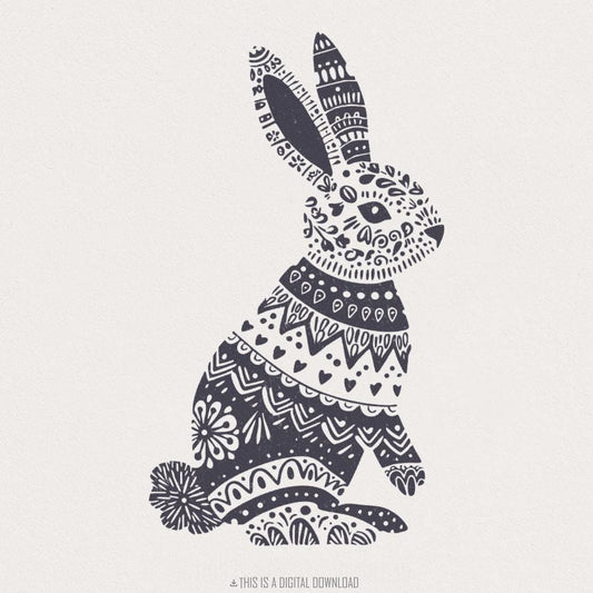Easter Bunny PNG, Floral Bunny png - 300 DPI Design for T-Shirt