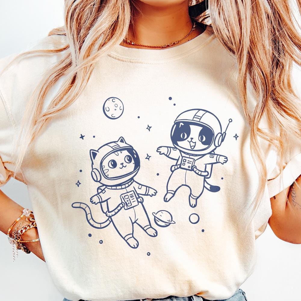 Cats In Space Vintage Retro, Cat Lover png - 300 DPI Design for T-Shirt