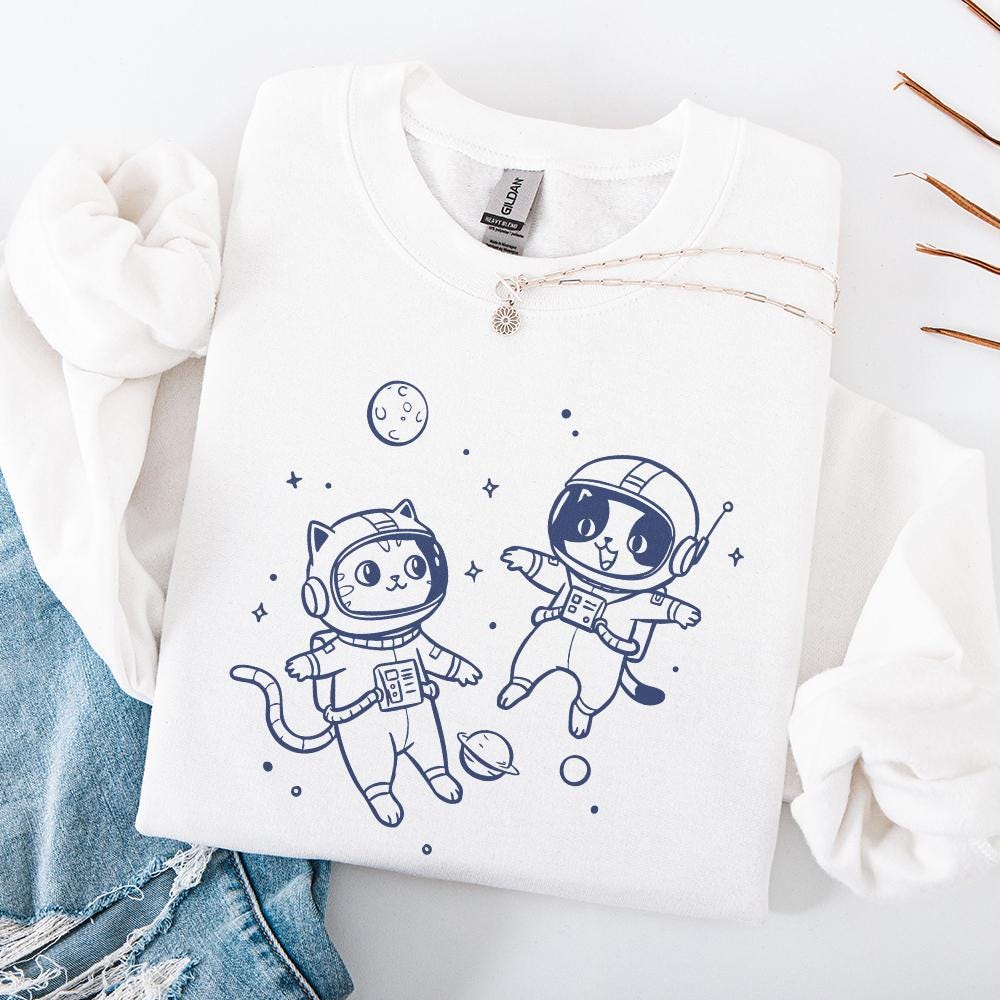 Cats In Space Vintage Retro, Cat Lover png - 300 DPI Design for T-Shirt
