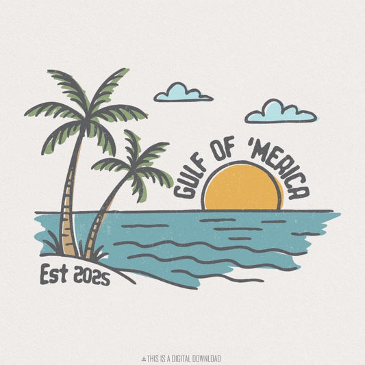 Gulf of merica PNG, Gulf Of Usa - 300 DPI Design for T-Shirt