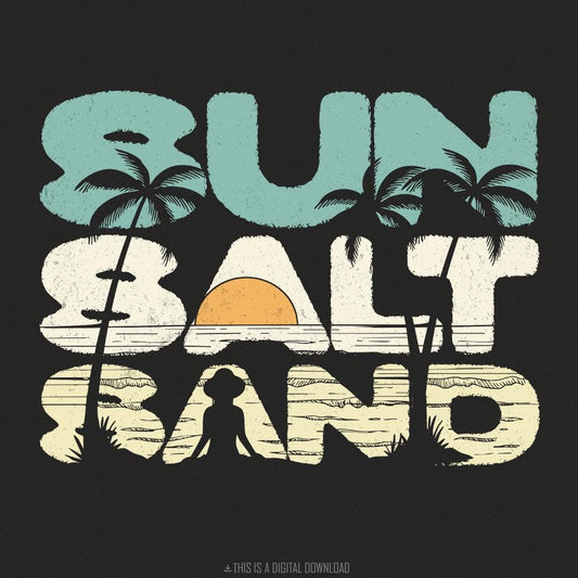 Sun Salt Sand PNG, Retro Summer Vibes PNG - 300 DPI Design for T-Shirt