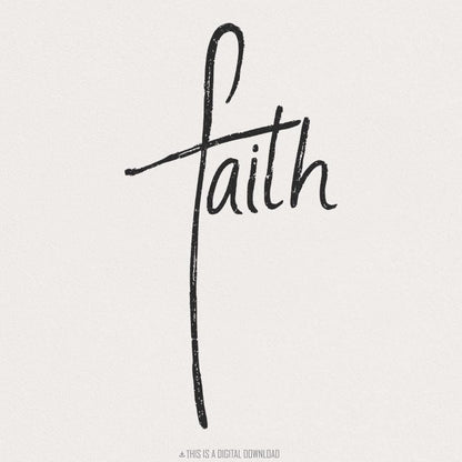 Faith Cross png, Faith Clipart - 300 DPI Design for T-Shirt