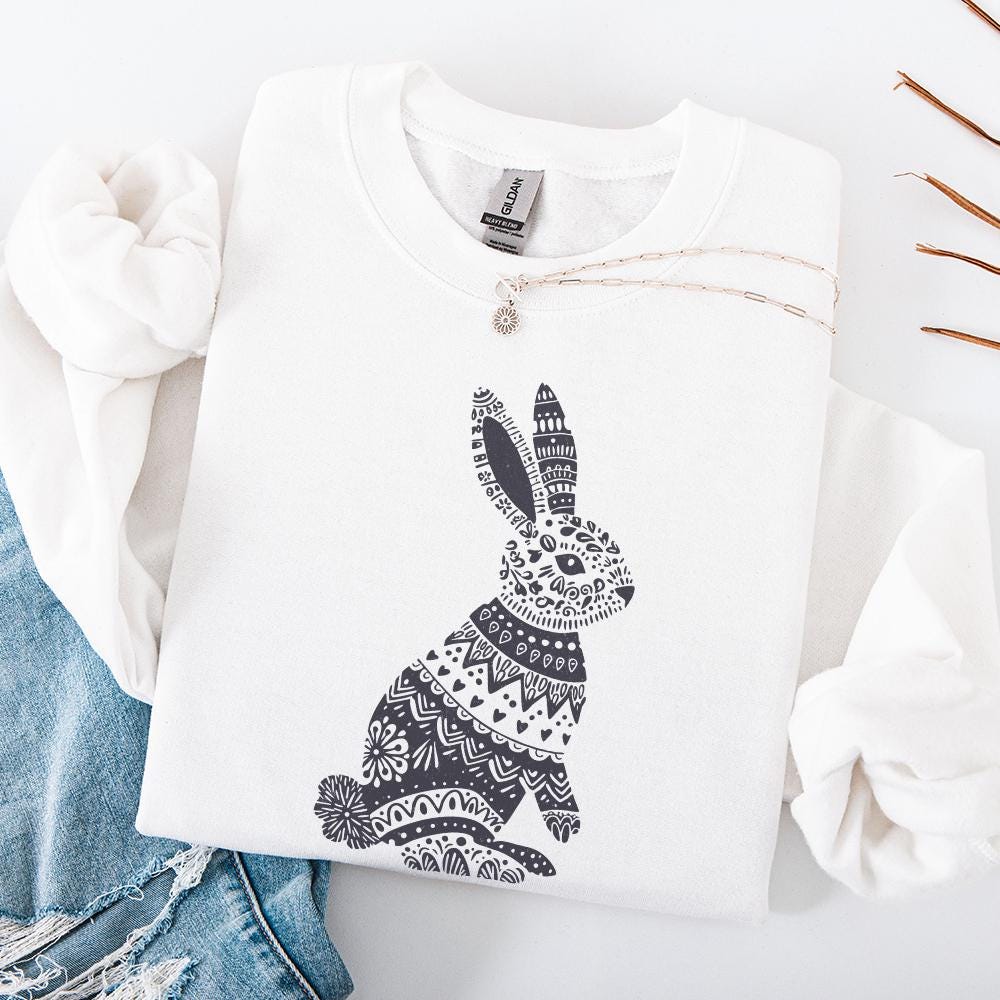 Easter Bunny PNG, Floral Bunny png - 300 DPI Design for T-Shirt