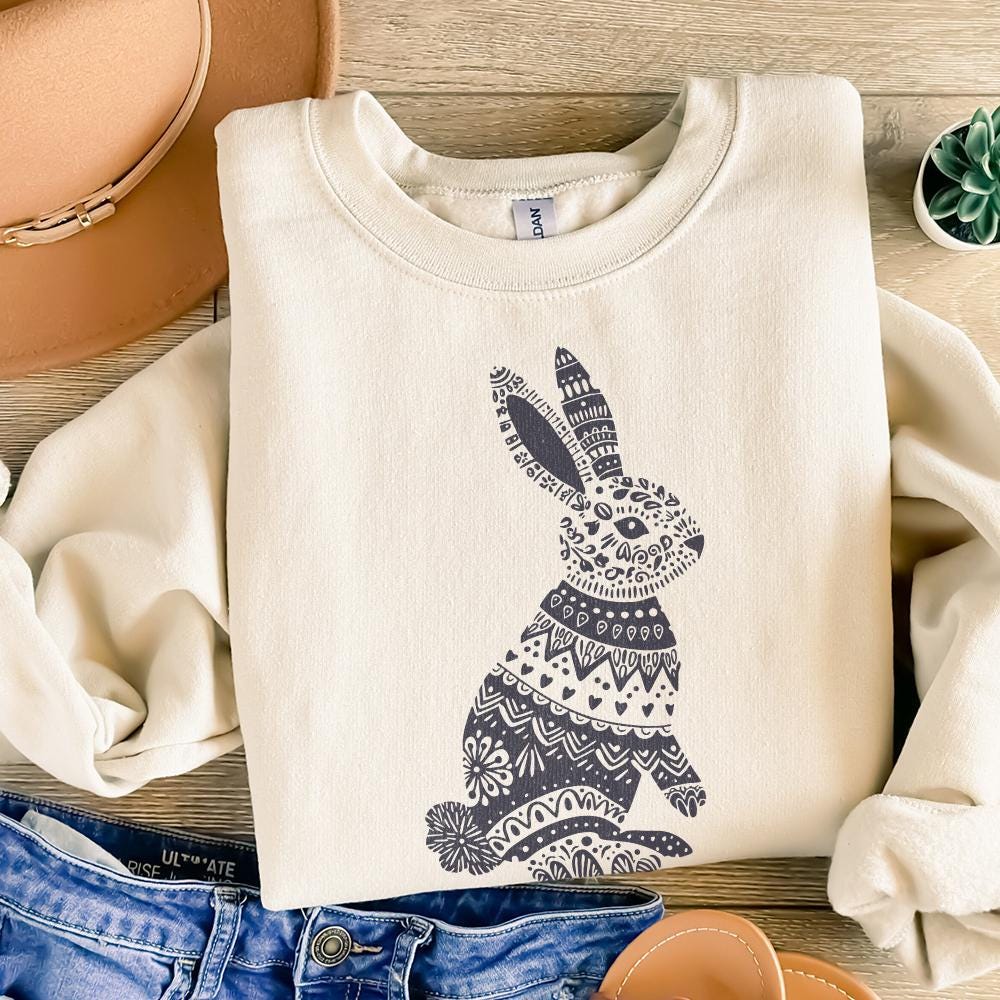 Easter Bunny PNG, Floral Bunny png - 300 DPI Design for T-Shirt