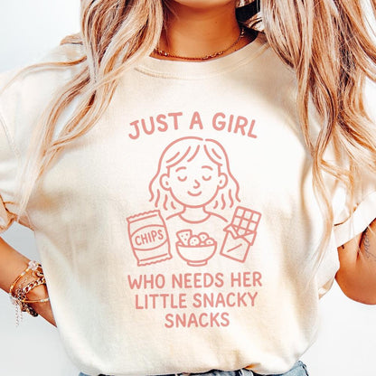 Just A Girl Who Needs Her Little Snacky Snacks PNG, Trendy Cute Design -