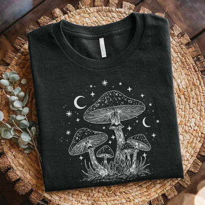 Mushroom and Moon PNG, Mystical Toadstool Night Scene - 300 DPI Design