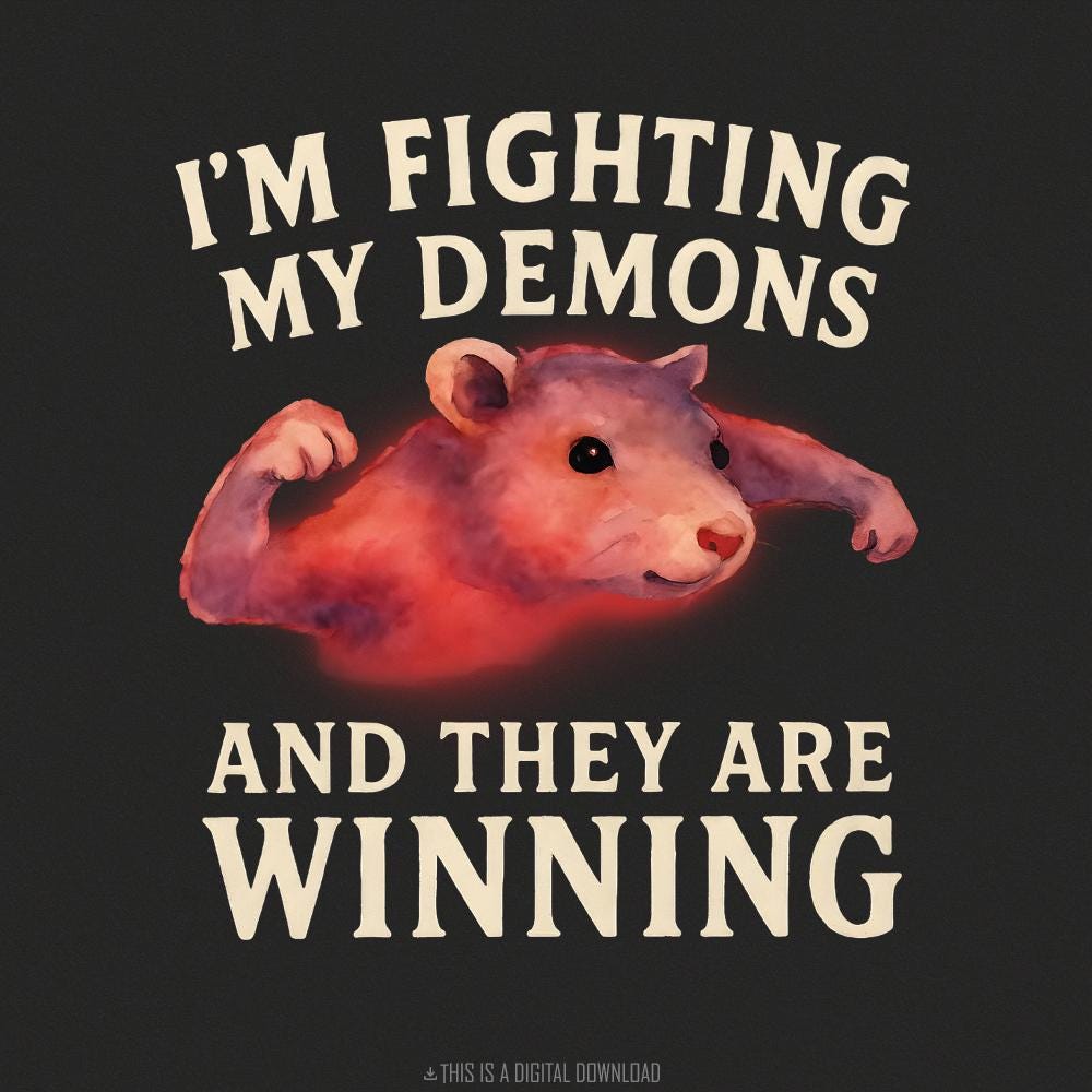 I'm Fighting My Demons And They Are Winning png, Funny Raccoon Shirt -