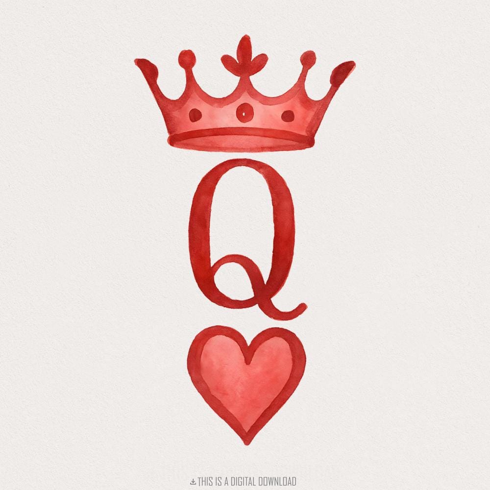 Queen of Hearts PNG, Trendy Sublimation Design - 300 DPI Design for T-Shirt