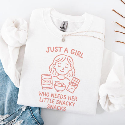 Just A Girl Who Needs Her Little Snacky Snacks PNG, Trendy Cute Design -