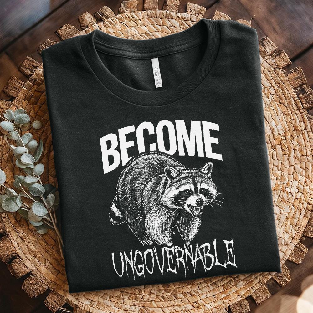 Vintage Angry Raccoon PNG, Trash Panda Meme Graphic - 300 DPI Design for