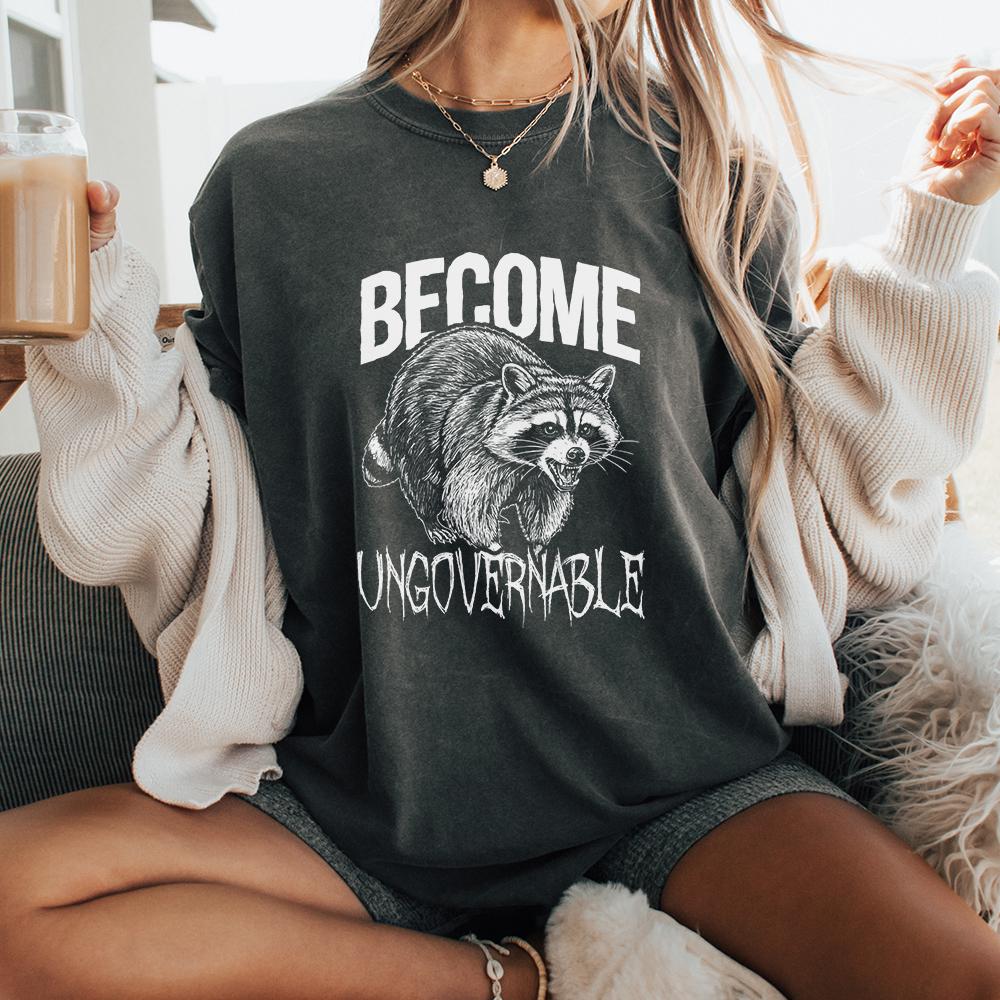 Vintage Angry Raccoon PNG, Trash Panda Meme Graphic - 300 DPI Design for