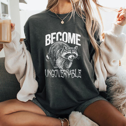 Vintage Angry Raccoon PNG, Trash Panda Meme Graphic - 300 DPI Design for