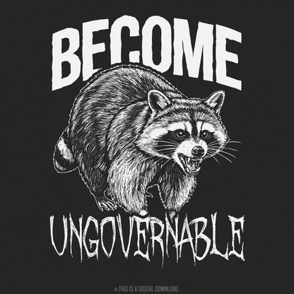 Vintage Angry Raccoon PNG, Trash Panda Meme Graphic - 300 DPI Design for