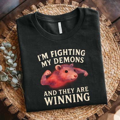 I'm Fighting My Demons And They Are Winning png, Funny Raccoon Shirt -