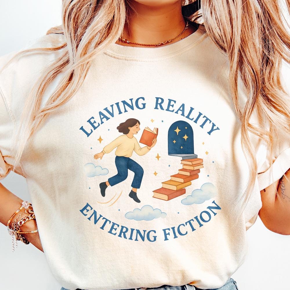 Leaving Reality Entering Fiction PNG, Bookish Digital Art - 300 DPI
