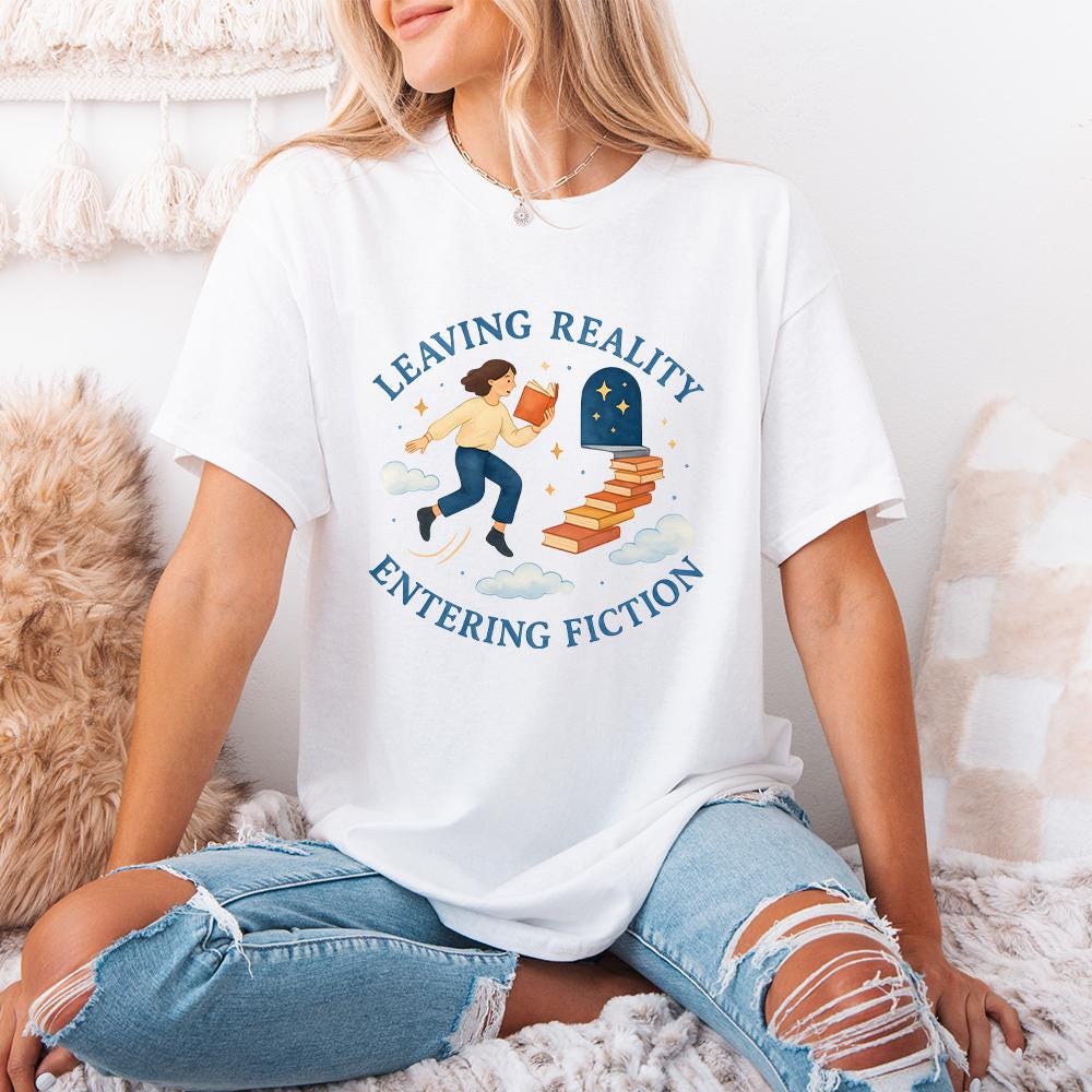 Leaving Reality Entering Fiction PNG, Bookish Digital Art - 300 DPI