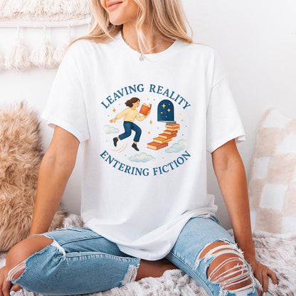 Leaving Reality Entering Fiction PNG, Bookish Digital Art - 300 DPI