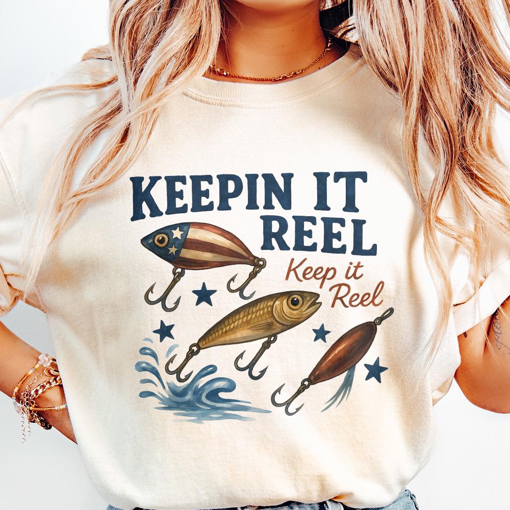 America Fish Flag Png, Keepin' it Reel Png - 300 DPI Design for T-Shirt