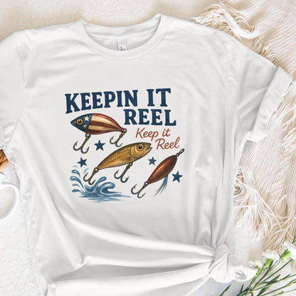 America Fish Flag Png, Keepin' it Reel Png - 300 DPI Design for T-Shirt