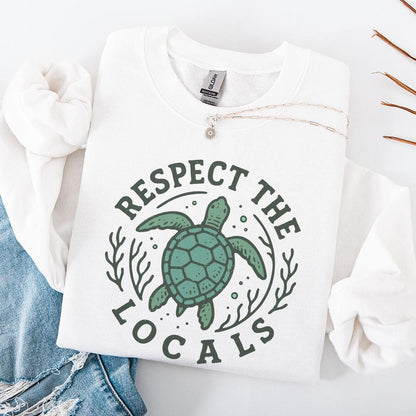 Respect the Locals PNG, Sea Turtle Shirt Design - 300 DPI Design for