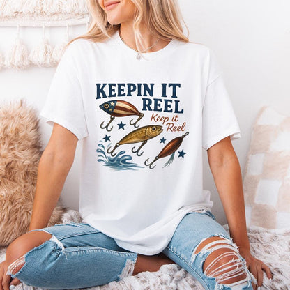 America Fish Flag Png, Keepin' it Reel Png - 300 DPI Design for T-Shirt