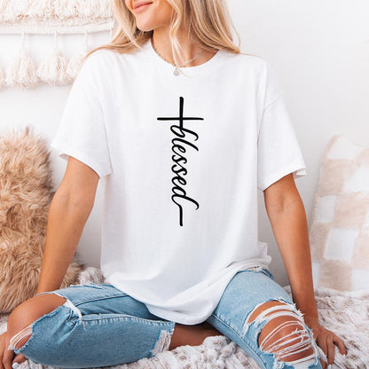 Blessed Cross PNG, Blessed Christian Shirt PNG - 300 DPI Design for T-Shirt