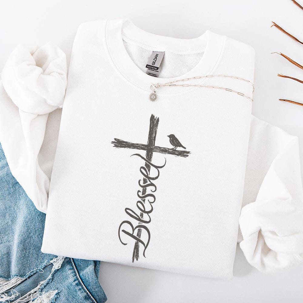 Blessed Cross PNG, Christian Faith Digital Download - 300 DPI Design for