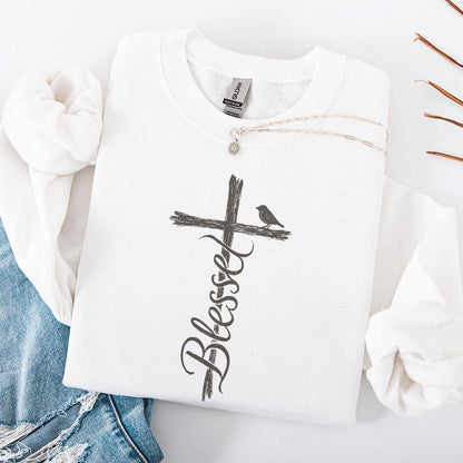 Blessed Cross PNG, Christian Faith Digital Download - 300 DPI Design for