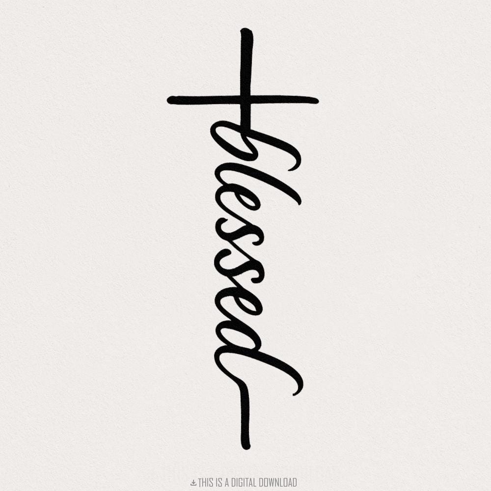 Blessed Cross PNG, Blessed Christian Shirt PNG - 300 DPI Design for T-Shirt