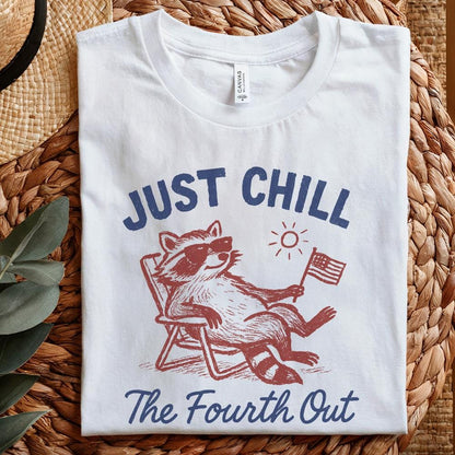 Raccoon Just Chill the Fourth Out Png, 4th of July Png - 300 DPI Design