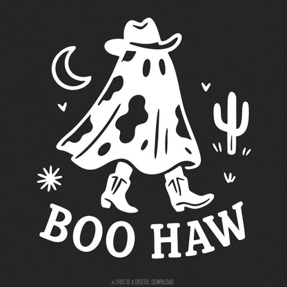Boo Haw PNG, Cowboy Ghost png - 300 DPI Design for T-Shirt