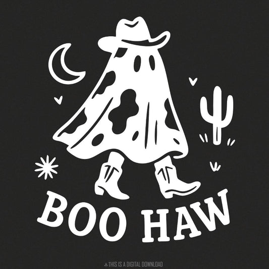 Boo Haw PNG, Cowboy Ghost png - 300 DPI Design for T-Shirt