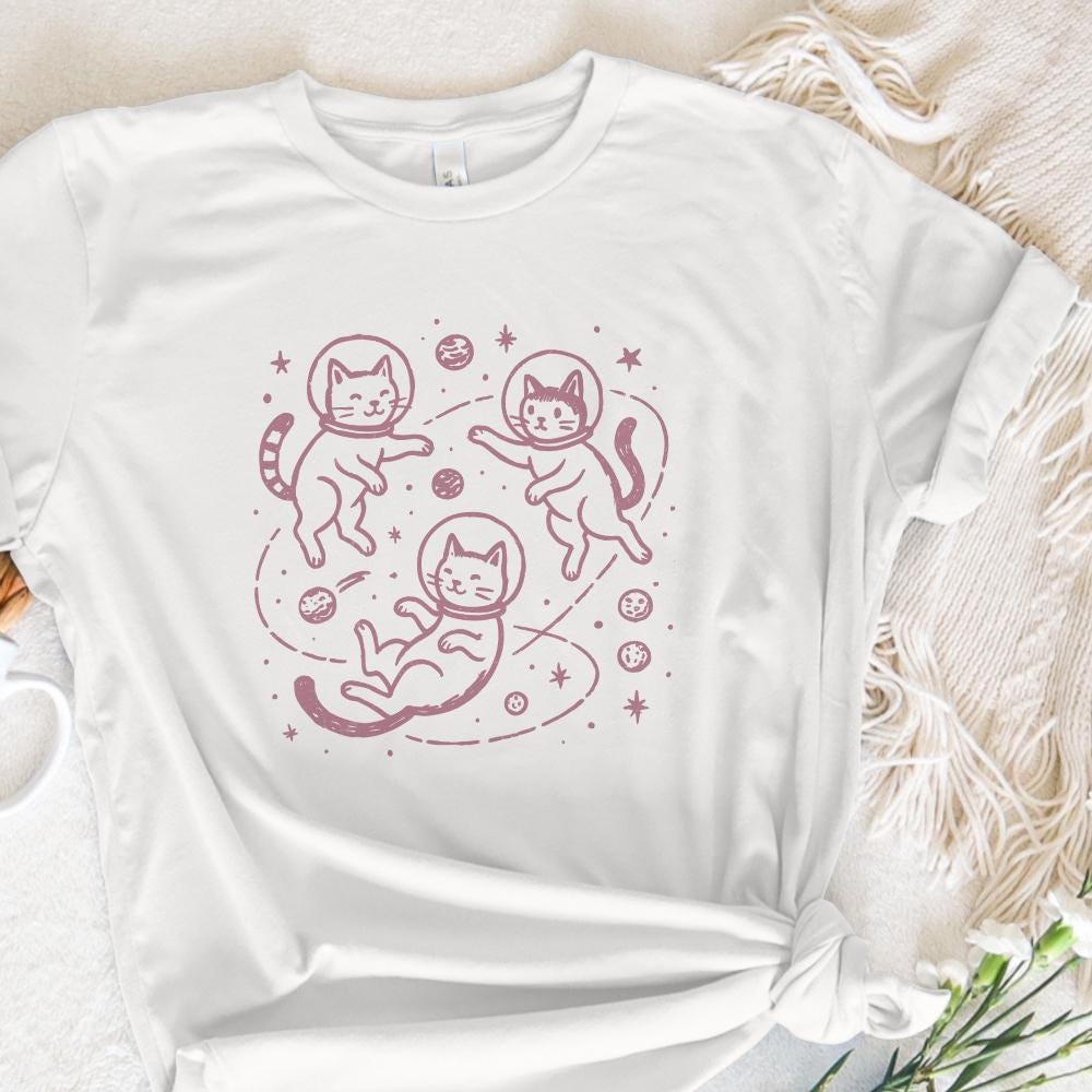 Space Cat Astronaut Cat Cosmic Cat PNG, Whimsical Galaxy Cat Art PNG -