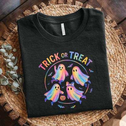 Trick Or Treat PNG, Cute Rainbow Ghost Halloween PNG - 300 DPI Design for