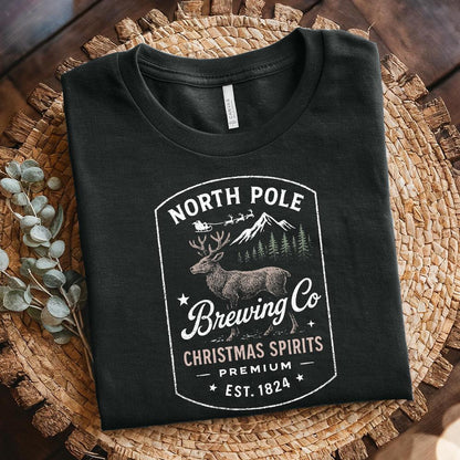 North Pole Brewing Co Christmas Spirits Premium PNG, Vintage Holiday