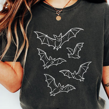 Cute Chalk Bat Halloween PNG Clipart, Spooky Flying Bats Chalkboard Art -