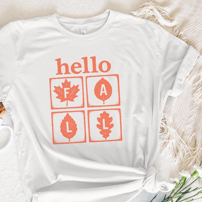 Hello Fall PNG, Autumn Leaves PNG - 300 DPI Design for T-Shirt