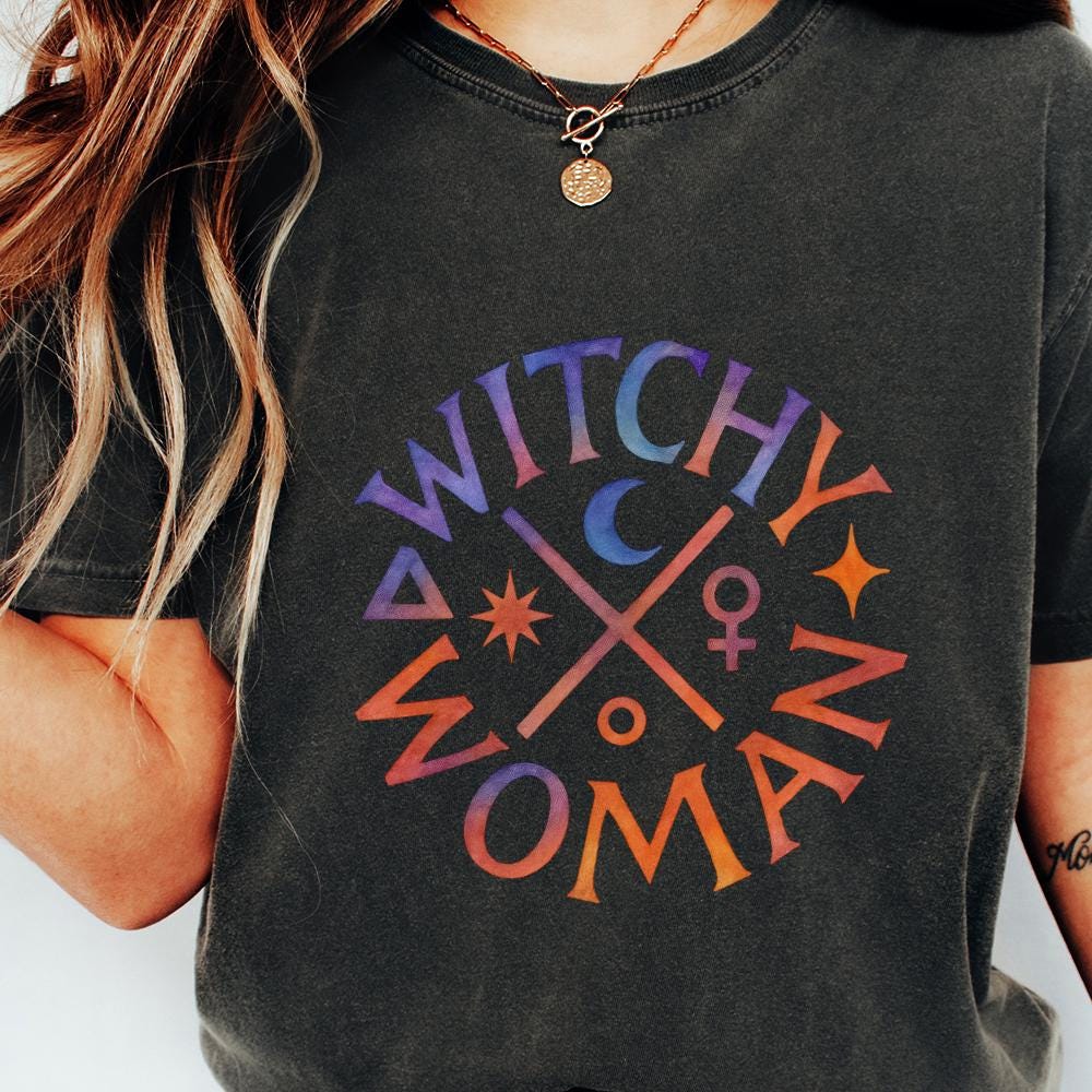 Witchy Woman PNG, Feminine Occult PNG - 300 DPI Design for T-Shirt