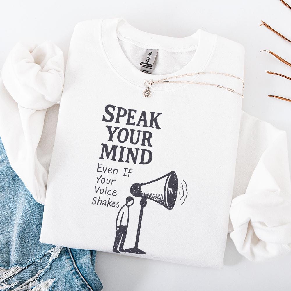 Speak Your Mind Even If Your Voice Shakes PNG, Inspirational Quotes - 300