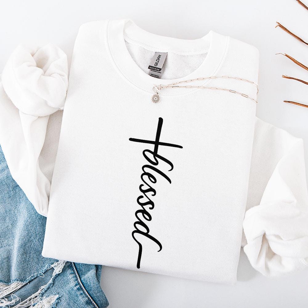 Blessed Cross PNG, Blessed Christian Shirt PNG - 300 DPI Design for T-Shirt