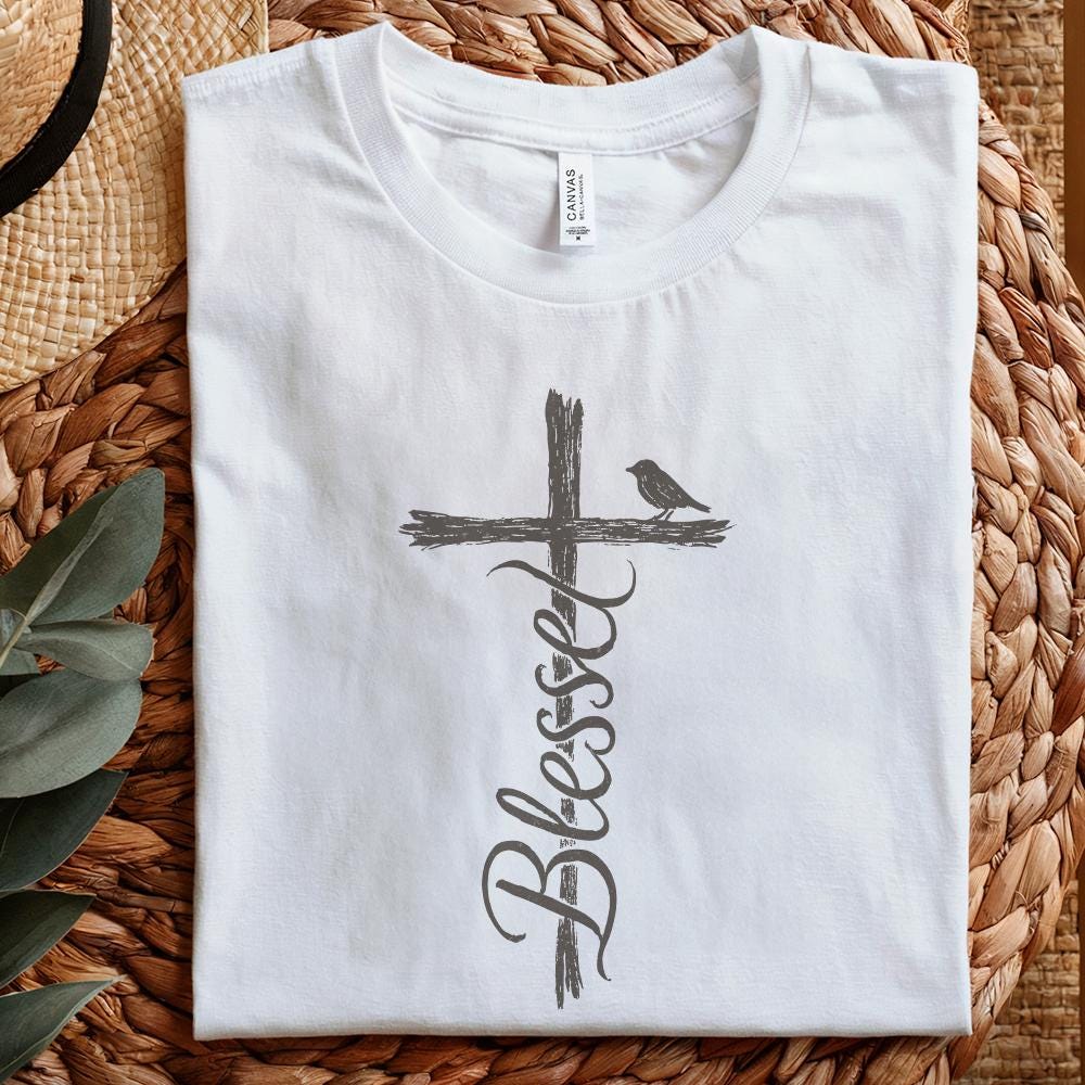Blessed Cross PNG, Christian Faith Digital Download - 300 DPI Design for