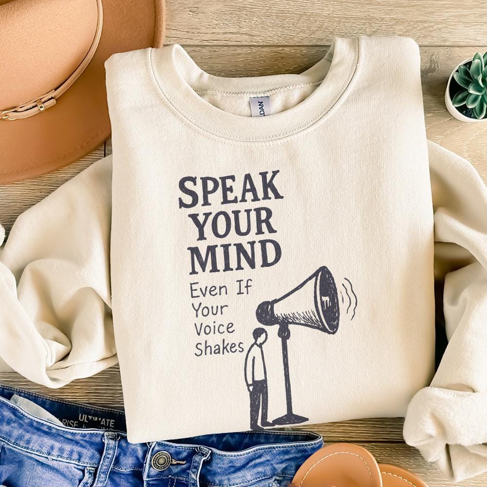 Speak Your Mind Even If Your Voice Shakes PNG, Inspirational Quotes - 300