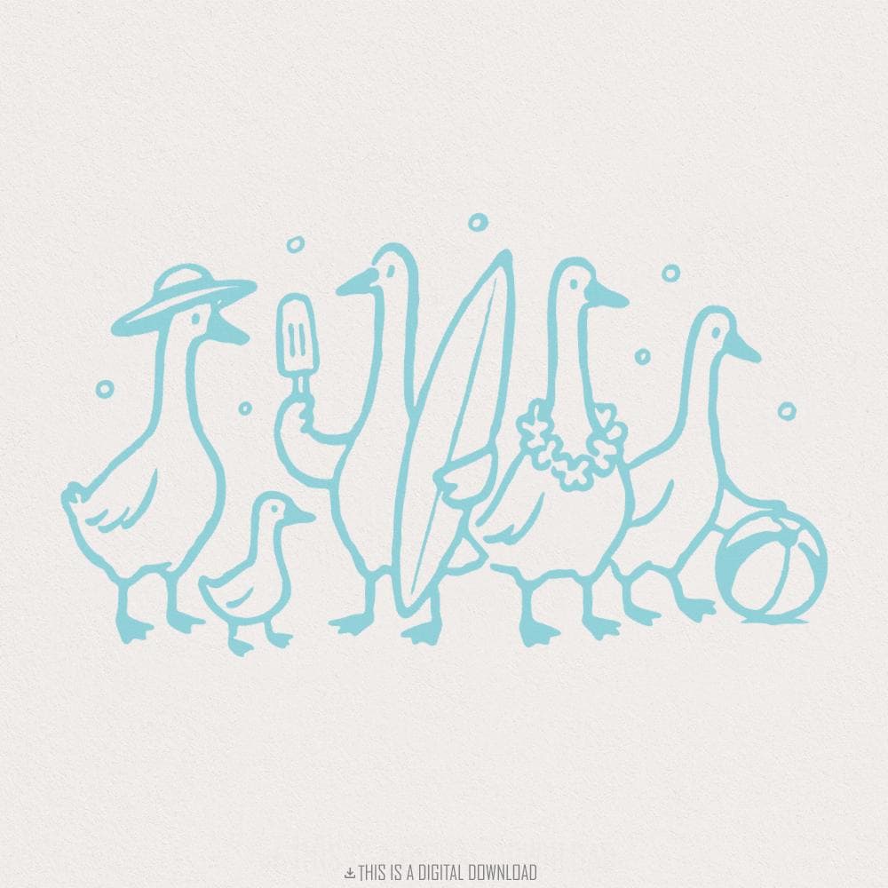 Funny Duck Christmas PNG, Santa Ducks Christmas Light PNG - 300 DPI