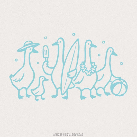 Funny Duck Christmas PNG, Santa Ducks Christmas Light PNG - 300 DPI