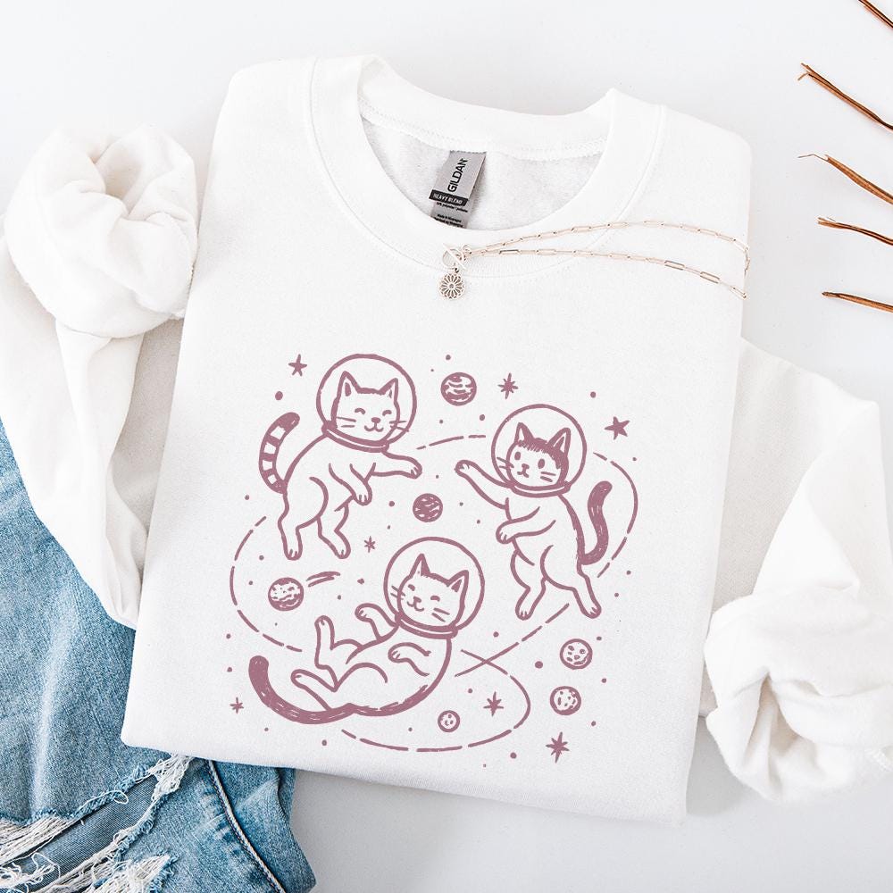 Space Cat Astronaut Cat Cosmic Cat PNG, Whimsical Galaxy Cat Art PNG -