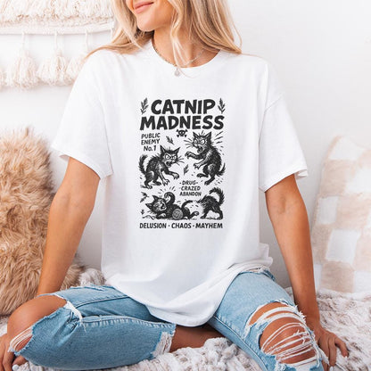 Catnip Madness PNG, Funny Cat Lover Vintage Cat Design - 300 DPI Design