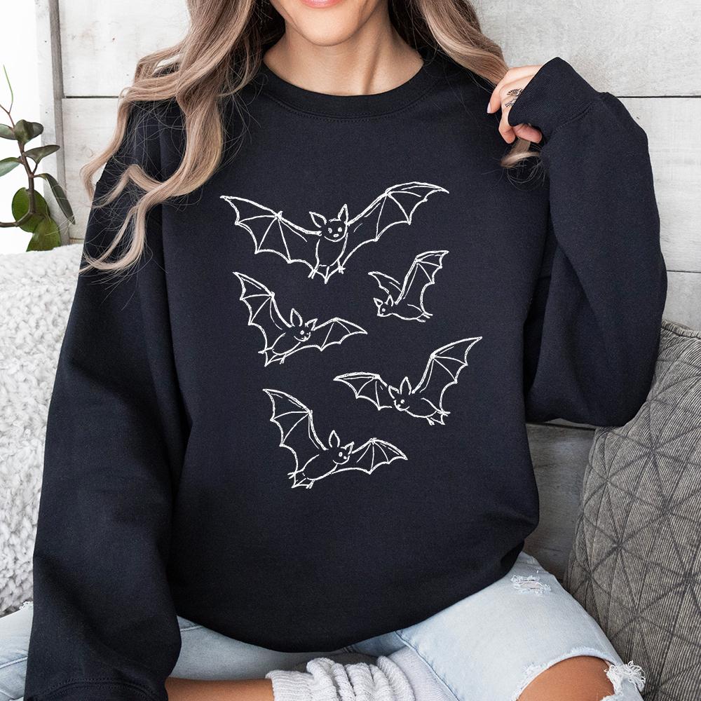 Cute Chalk Bat Halloween PNG Clipart, Spooky Flying Bats Chalkboard Art -