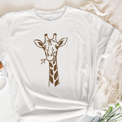 Giraffe With Leaf PNG • Hand Drawn Giraffe Digital Art PNG Download •